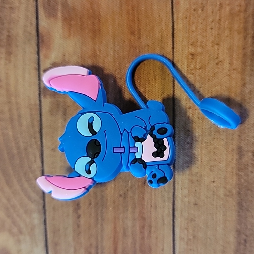 Blue Alien Boba Tea Silicone Straw Topper Cover Blue Pink Kawaii Accessory